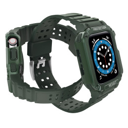 Apsaugokite dirželio juostą su dėklu Apple Watch 7 / 6 / 5 / 4 / 3 / 2 / SE (45 / 44 / 42 mm) dėklas, šarvuotas laikrodž...