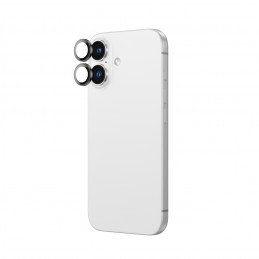 „AMAZINGTHING AR“ aliuminio 2 objektyvų stiklas su kameros objektyvo rėmeliu, skirtas „iPhone 16 / 16 Plus“ – juodas