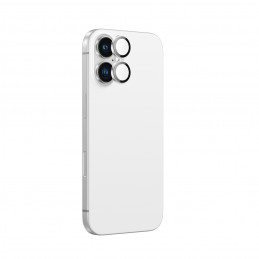 „AMAZINGTHING AR“ aliuminio 2 objektyvų stiklas su kameros objektyvo rėmeliu, skirtas „iPhone 16 / 16 Plus“ – baltas