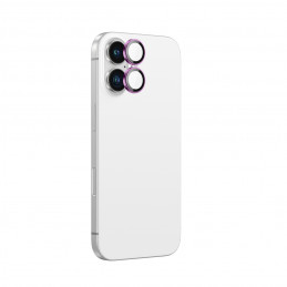 „AMAZINGTHING AR“ aliuminio 2 objektyvų stiklas su kameros objektyvo rėmeliu, skirtas „iPhone 16 / 16 Plus“ – rožinis