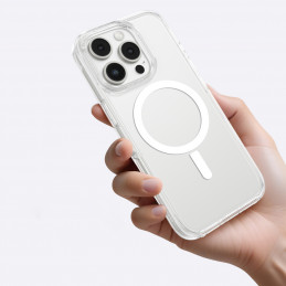 NUOSTABUS minimalaus dizaino „Mag“ dėklas su magnetiniu žiedu, skirtas „iPhone 16 Pro“ – permatomas
