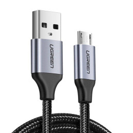 Ugreen US290 60146 USB-A / micro USB 2.4A kabelis 1m – pilkas