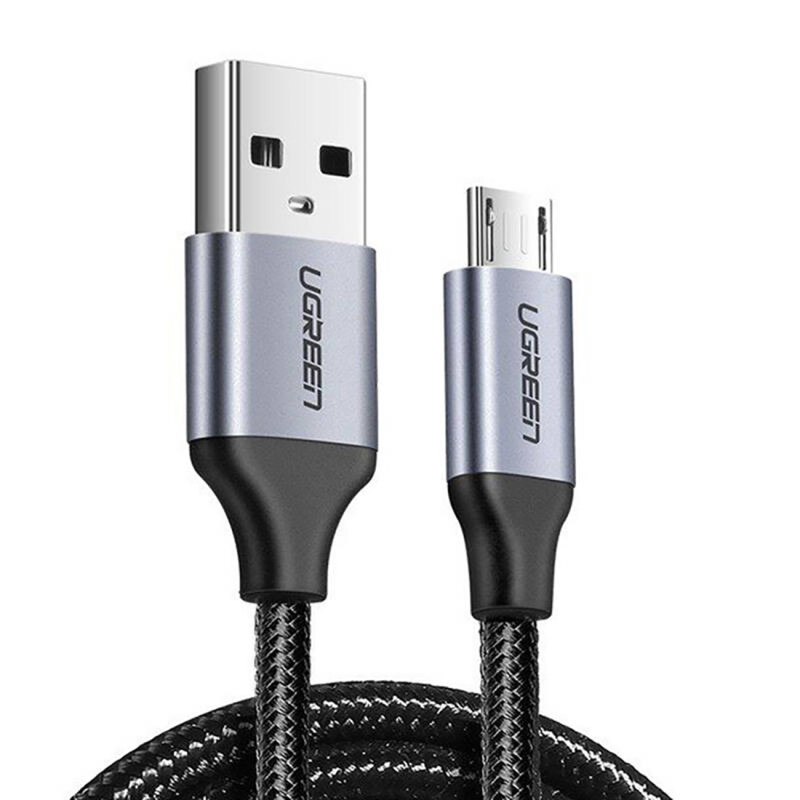 Ugreen US290 60146 USB-A / micro USB 2.4A kabelis 1m – pilkas