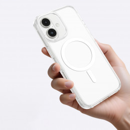 NUOSTABUS minimalaus dizaino „Mag“ dėklas su magnetiniu žiedu, skirtas „iPhone 16“ – permatomas