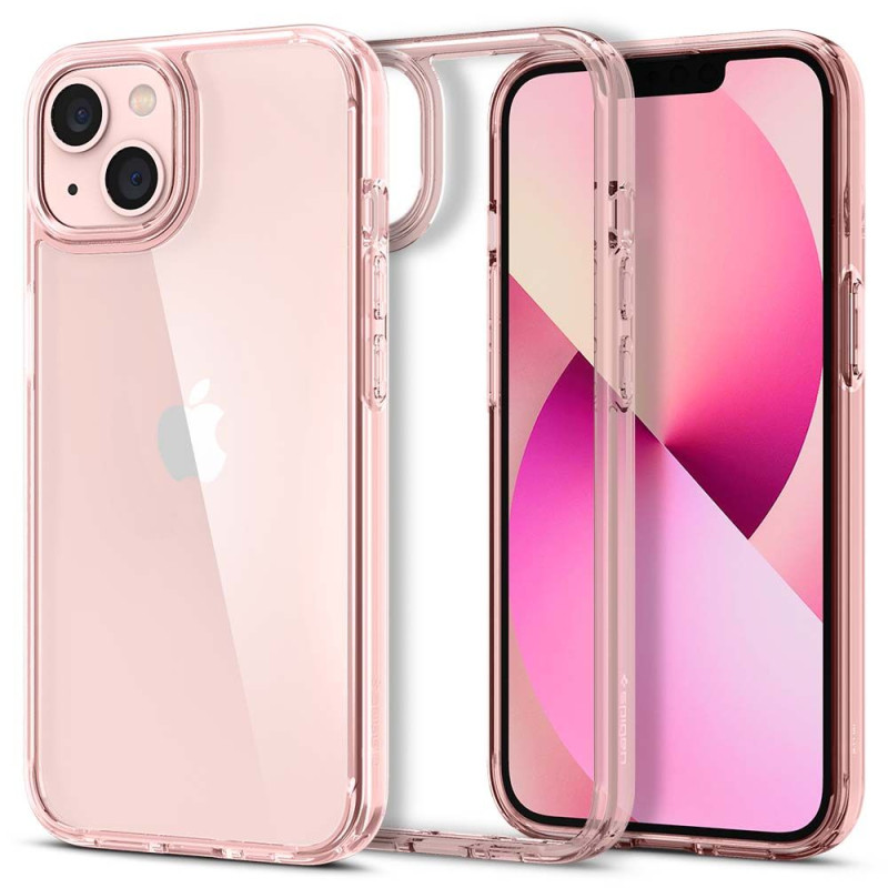 Spigen Ultra Hybrid dėklas iPhone 13 - rožinis ir skaidrus