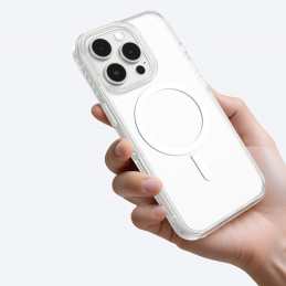 NUOSTABUS „Titan Pro Mag“ dėklas su magnetiniu žiedu, skirtas „iPhone 16 Pro“ – skaidrus