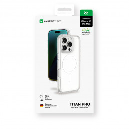 NUOSTABUS „Titan Pro Mag“ dėklas su magnetiniu žiedu, skirtas „iPhone 16 Pro Max“ – permatomas