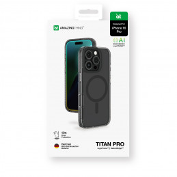 NUOSTABUS „Titan Pro Mag“ dėklas su magnetiniu žiedu, skirtas „iPhone 16 Pro“ – juodas
