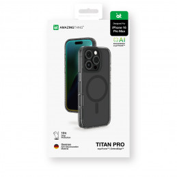 NUOSTABUS „Titan Pro Mag“ dėklas su magnetiniu žiedu, skirtas „iPhone 16 Pro Max“ – juodas
