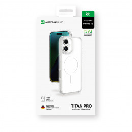 NUOSTABUS „Titan Pro Mag“ dėklas su magnetiniu žiedu, skirtas „iPhone 16“ – skaidrus