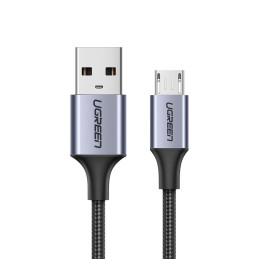 Ugreen US290 60146 USB-A / micro USB 2.4A kabelis 1m – pilkas