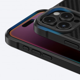 NUOSTABUS „Titan Max“ dėklas su 1500D aramidiniu pluoštu, skirtas „iPhone 16 Pro“ – juodas