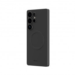 NUOSTABUS minimalaus dizaino oro dėklas su magnetiniu žiedu, skirtas „Samsung Galaxy S25 Ultra“ – juodas