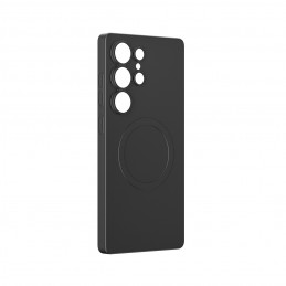 NUOSTABUS minimalaus dizaino oro dėklas su magnetiniu žiedu, skirtas „Samsung Galaxy S25 Ultra“ – juodas