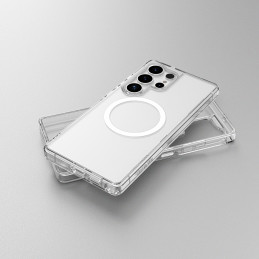 NUOSTABUS minimalaus dizaino dėklas su magnetiniu žiedu, skirtas „Samsung Galaxy S25+“ – skaidrus.