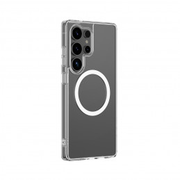 NUOSTABUS minimalaus dizaino dėklas su magnetiniu žiedu, skirtas „Samsung Galaxy S25 Ultra“ – skaidrus.