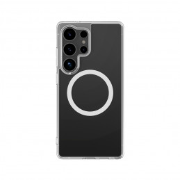 NUOSTABUS minimalaus dizaino dėklas su magnetiniu žiedu, skirtas „Samsung Galaxy S25 Ultra“ – skaidrus.
