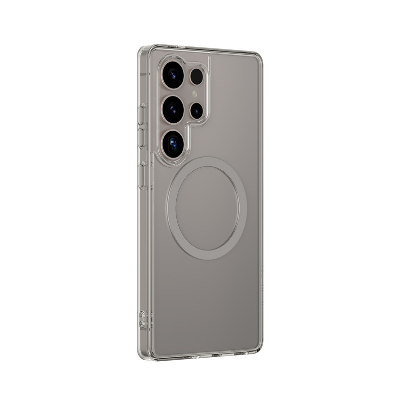 NUOSTABUS minimalaus dizaino dėklas su magnetiniu žiedu, skirtas „Samsung Galaxy S25 Ultra“ – pilkas
