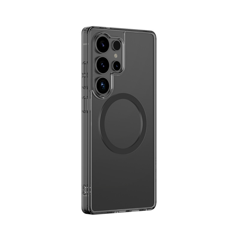 NUOSTABUS minimalaus dizaino dėklas su magnetiniu žiedu, skirtas „Samsung Galaxy S25 Ultra“ – juodas
