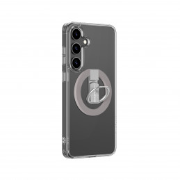 NUOSTABUS minimalaus dizaino dėklas su magnetiniu žiedu ir magnetiniu žiedu, skirtas „Samsung Galaxy S25“ – skaidrus