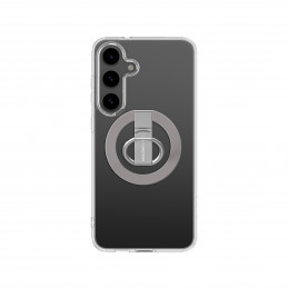 NUOSTABUS minimalaus dizaino dėklas su magnetiniu žiedu ir magnetiniu žiedu, skirtas „Samsung Galaxy S25“ – skaidrus