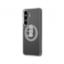 NUOSTABUS minimalaus dizaino dėklas su magnetiniu žiedu ir magnetiniu žiedu, skirtas „Samsung Galaxy S25“ – skaidrus
