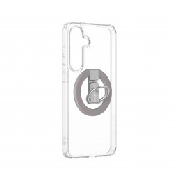 NUOSTABUS minimalaus dizaino dėklas su magnetiniu žiedu ir magnetiniu žiedu, skirtas „Samsung Galaxy S25“ – skaidrus
