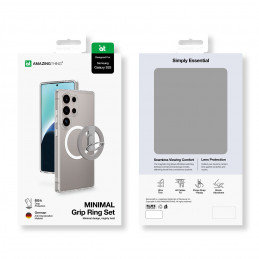 NUOSTABUS minimalaus dizaino dėklas su magnetiniu žiedu ir magnetiniu žiedu, skirtas „Samsung Galaxy S25“ – skaidrus