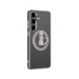 NUOSTABUS minimalaus dizaino dėklas su magnetiniu žiedu ir magnetiniu žiedu, skirtas „Samsung Galaxy S25+“ – skaidrus