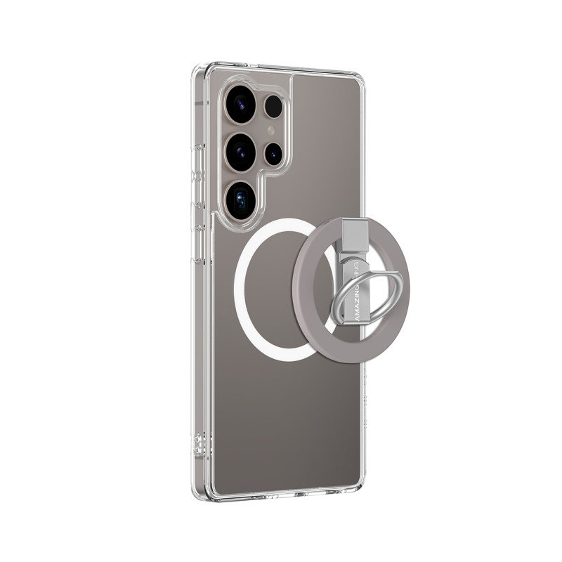 NUOSTABUS minimalaus dizaino dėklas su magnetiniu žiedu ir magnetiniu žiedu, skirtas „Samsung Galaxy S25 Ultra“ – skaidr...
