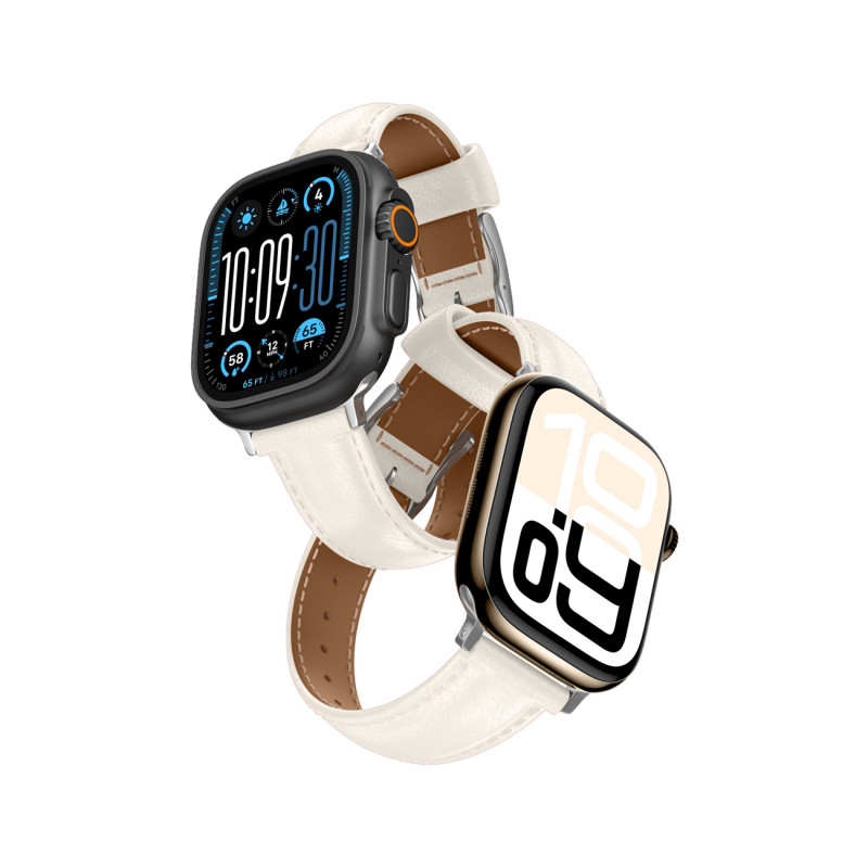 „AMAZINGTHING“ odinis „Class Band“ dirželis, skirtas „Apple Watch“ 45/ 46/ 49 mm – šviesiai smėlio spalvos