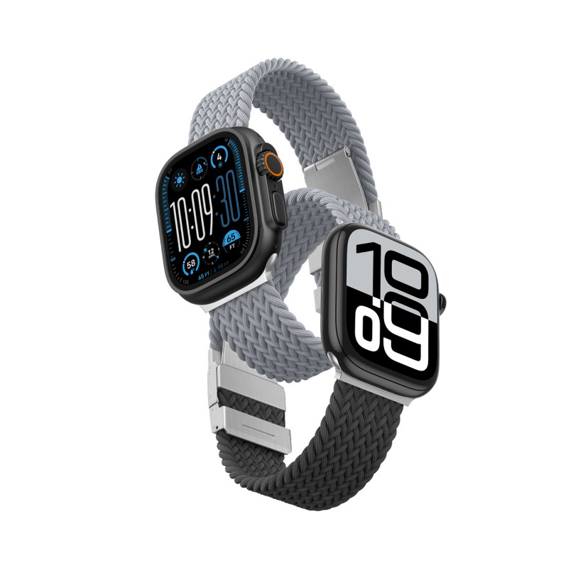 „AMAZINGTHING Blend Band“ 2 vnt. pakuotė, skirta „Apple Watch 45/ 46/ 49 mm“ – pilkai juoda / pilka