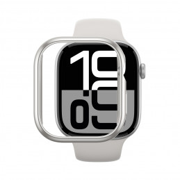 NUOSTABUS minimalaus dizaino dėklas, skirtas „Apple Watch 46mm“ laikrodžiui – sidabrinis