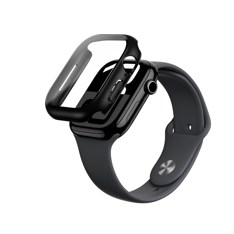 NUOSTABUS „Radix“ stiklinis dėklas, skirtas „Apple Watch 46mm“ – juodas