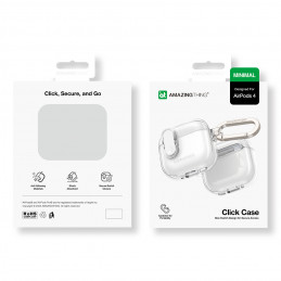 NUOSTABUS minimalaus dydžio dėklas „AirPods 4“ – skaidrus