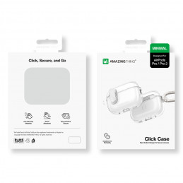 NUOSTABUS minimalaus dydžio dėklas „AirPods Pro 2“ – permatomas