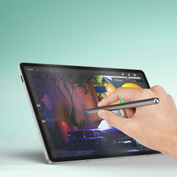 „Dux Ducis Naad“ popierinis matinis ekrano apsauginis dėklas, skirtas „Samsung Galaxy Tab S10 FE Plus“ – su juodu rėmeli...