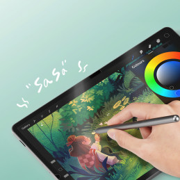 „Dux Ducis Naad“ popierinis matinis ekrano apsauginis dėklas, skirtas „Samsung Galaxy Tab S10 FE Plus“ – su juodu rėmeli...