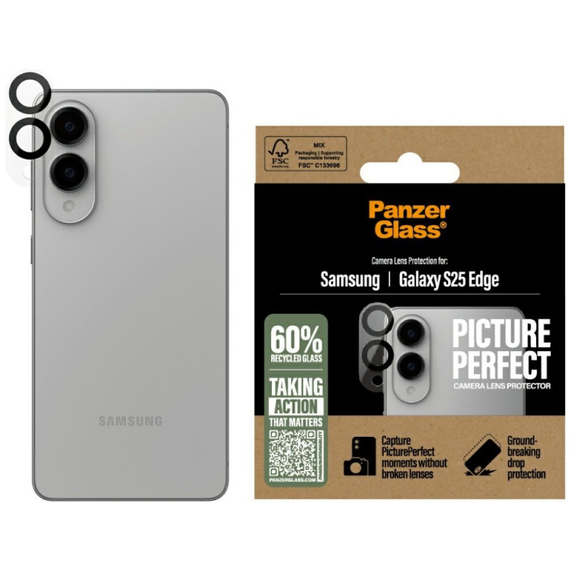 „PanzerGlass PicturePerfect“ objektyvo apsauga, skirta „Samsung Galaxy S25 Edge“ – skaidri
