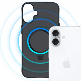 3mk dūminis dėklas su magnetu ir stovu, skirtas iPhone 17 - juodas