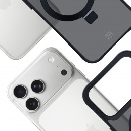 3mk dūminis dėklas su magnetu ir stovu, skirtas iPhone 17 Pro - juodas