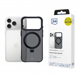3mk dūminis dėklas „Mag&Stand“, skirtas „iPhone 17 Pro Max“ – juodas