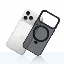 3mk dūminis dėklas „Mag&Stand“, skirtas „iPhone 17 Pro Max“ – juodas