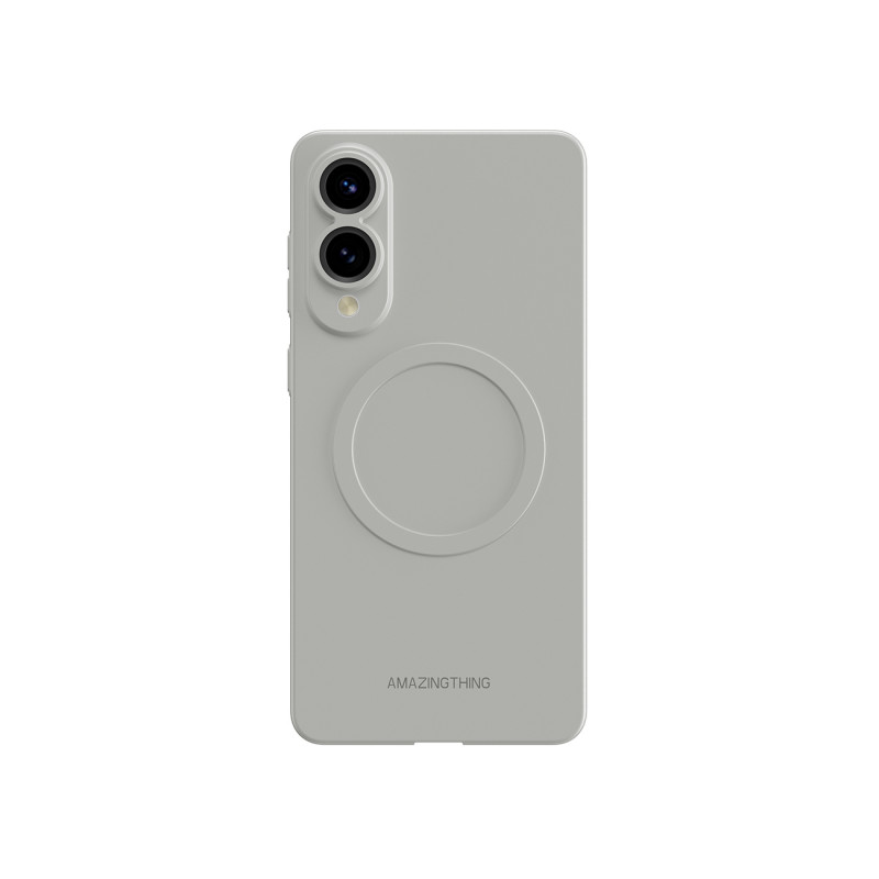 NUOSTABUS minimalaus dizaino oro dėklas su magnetiniu žiedu, skirtas „Samsung Galaxy S25 Edge“ – pilkas