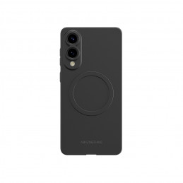 NUOSTABUS minimalaus dizaino oro dėklas su magnetiniu žiedu, skirtas „Samsung Galaxy S25 Edge“ – juodas