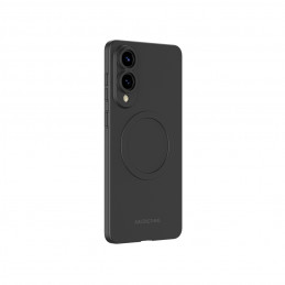 NUOSTABUS minimalaus dizaino oro dėklas su magnetiniu žiedu, skirtas „Samsung Galaxy S25 Edge“ – juodas