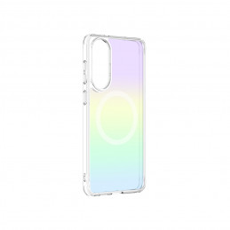 NUOSTABUS minimalaus dizaino dėklas su magnetiniu žiedu, skirtas „Samsung Galaxy S25 Edge“ – vaivorykštinis