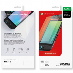 NUOSTABUS „Radix“ matinis stiklas, skirtas „Nintendo Switch 2“ (2 vnt.)