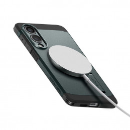 „Spigen Tough Armor MagSafe“ dėklas, skirtas „Samsung Galaxy S25 Edge“ – žalias ir juodas