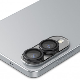„Spigen Optik Pro GLAS.TR Ez Fit“ 2 kameros dėklų rinkinys, skirtas „Samsung Galaxy S25 Edge“ – juodas
